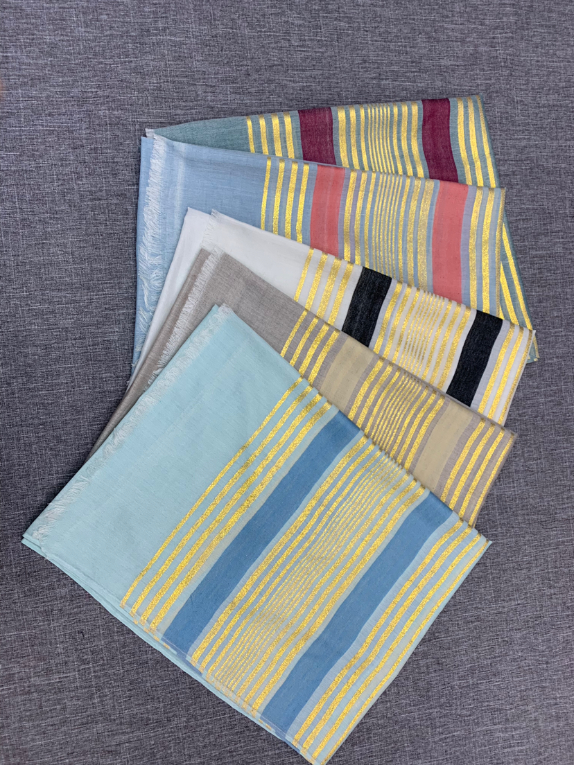 Fall 2019 New Silver Stripe Scarf Casual Shawl Scarf 70*180Cm Scarf Gdden Sky details Picture