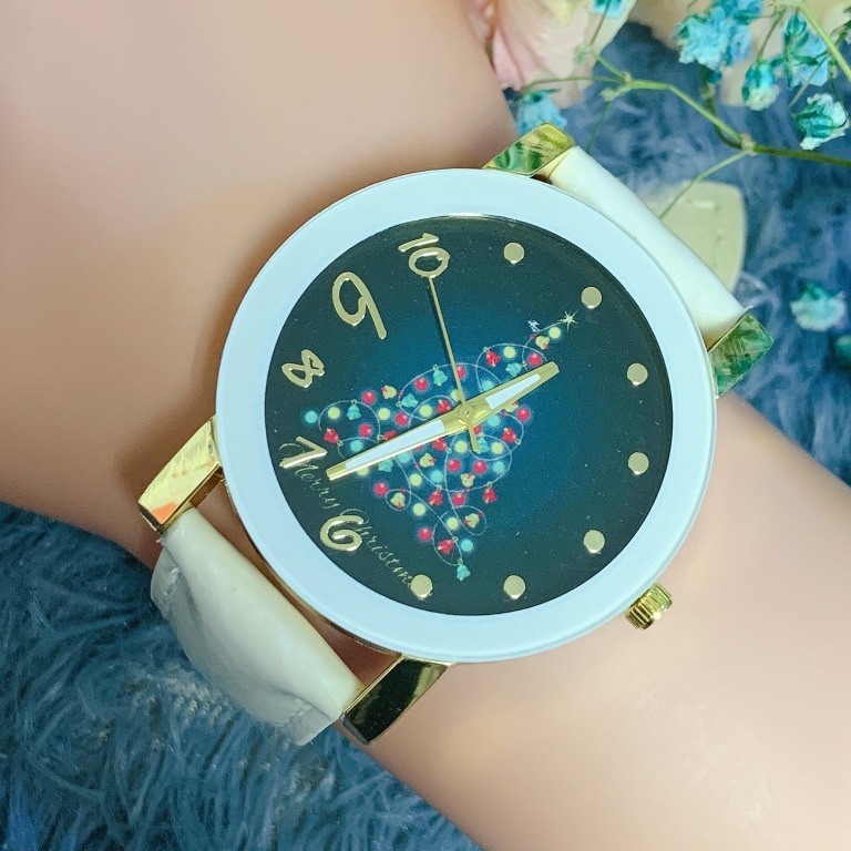 圣诞树皮带手表 女士手表一件代发