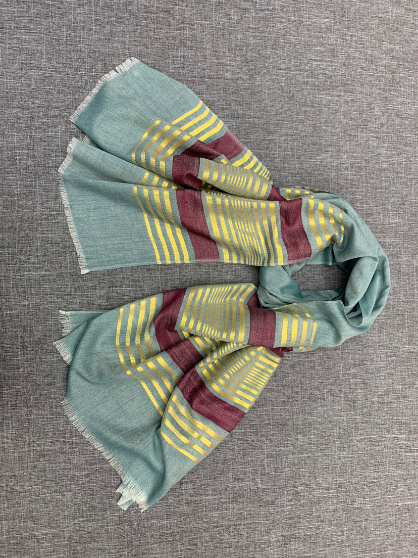 The new silver striped scarf for fall 2019 is a casual shawl 70*180cm scarf, Gdden Sky thumbnail