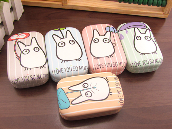 Wholesale of new contact lens cases, cute cartoon color contact lenses, companion boxes and care boxes Item Picture