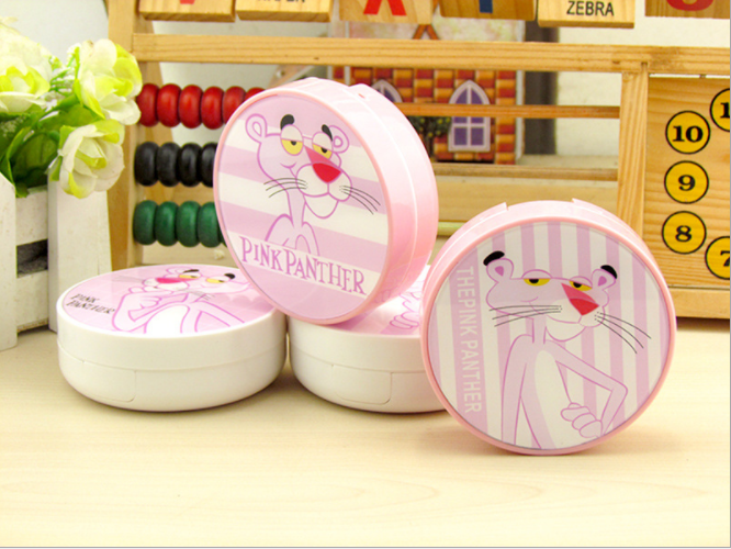 The new Pink Leopard contact lens case, cute cartoon color contact box and contact companion box are available with optional patterns Specification image