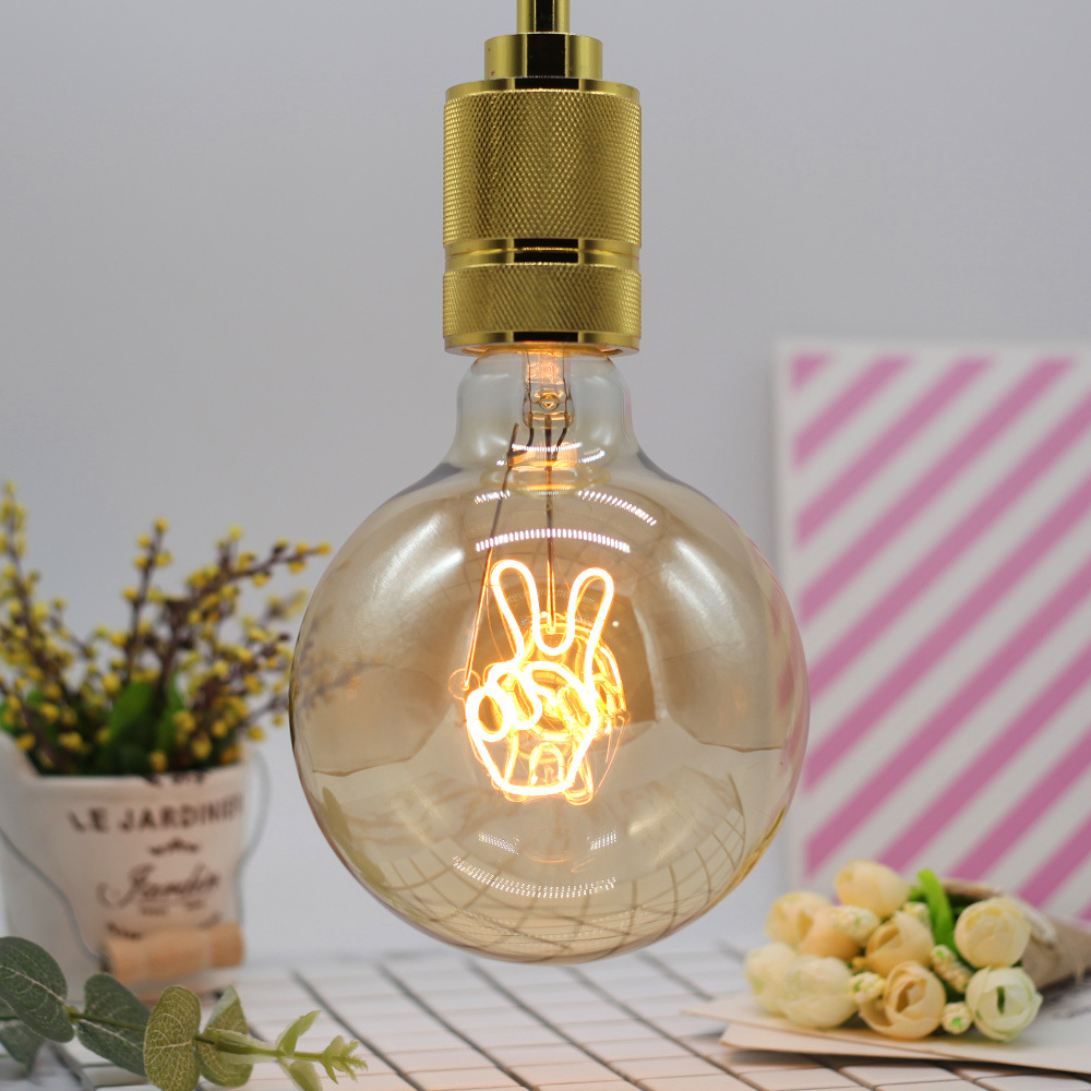 G125 Edison light Bulb gesture LED soft filament flexible filament lantern can decorate light source