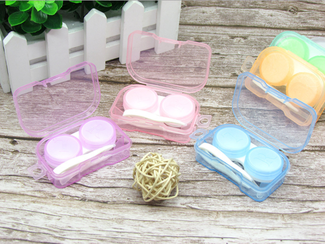 Small contact lens case, portable beauty contact box, contact companion box promotion, student glasses case, jelly color Application Scenario
