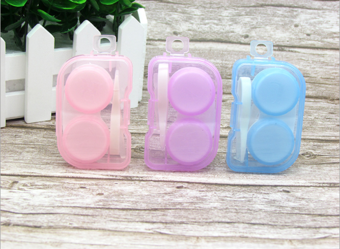 Small contact lens case, portable beauty contact box, contact companion box promotion, student glasses case, jelly color Specification image