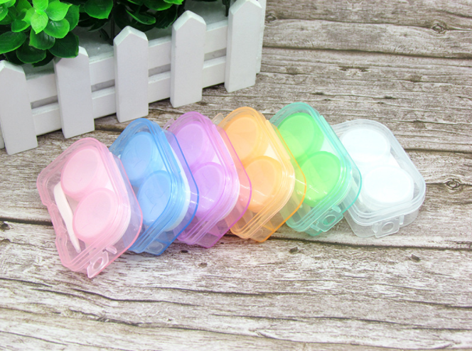 Small contact lens case, portable beauty contact box, contact companion box promotion, student glasses case, jelly color details Picture