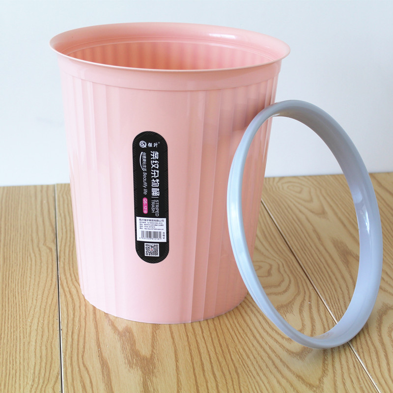 简约垃圾桶客厅无盖大号带压圈家用创意塑料纸篓卧室厨房厂家直销白底实物图