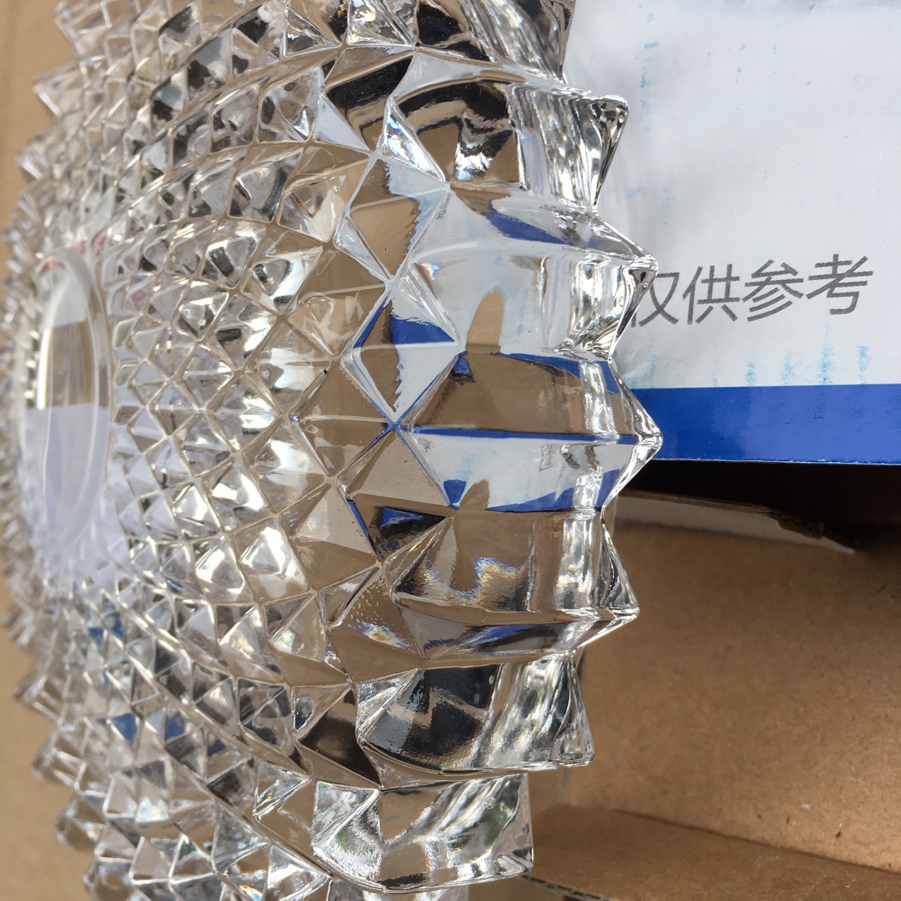 大号圆形葵花烟灰缸YG1007-2玻璃透明烟缸钻石款 青苹果印广告细节图