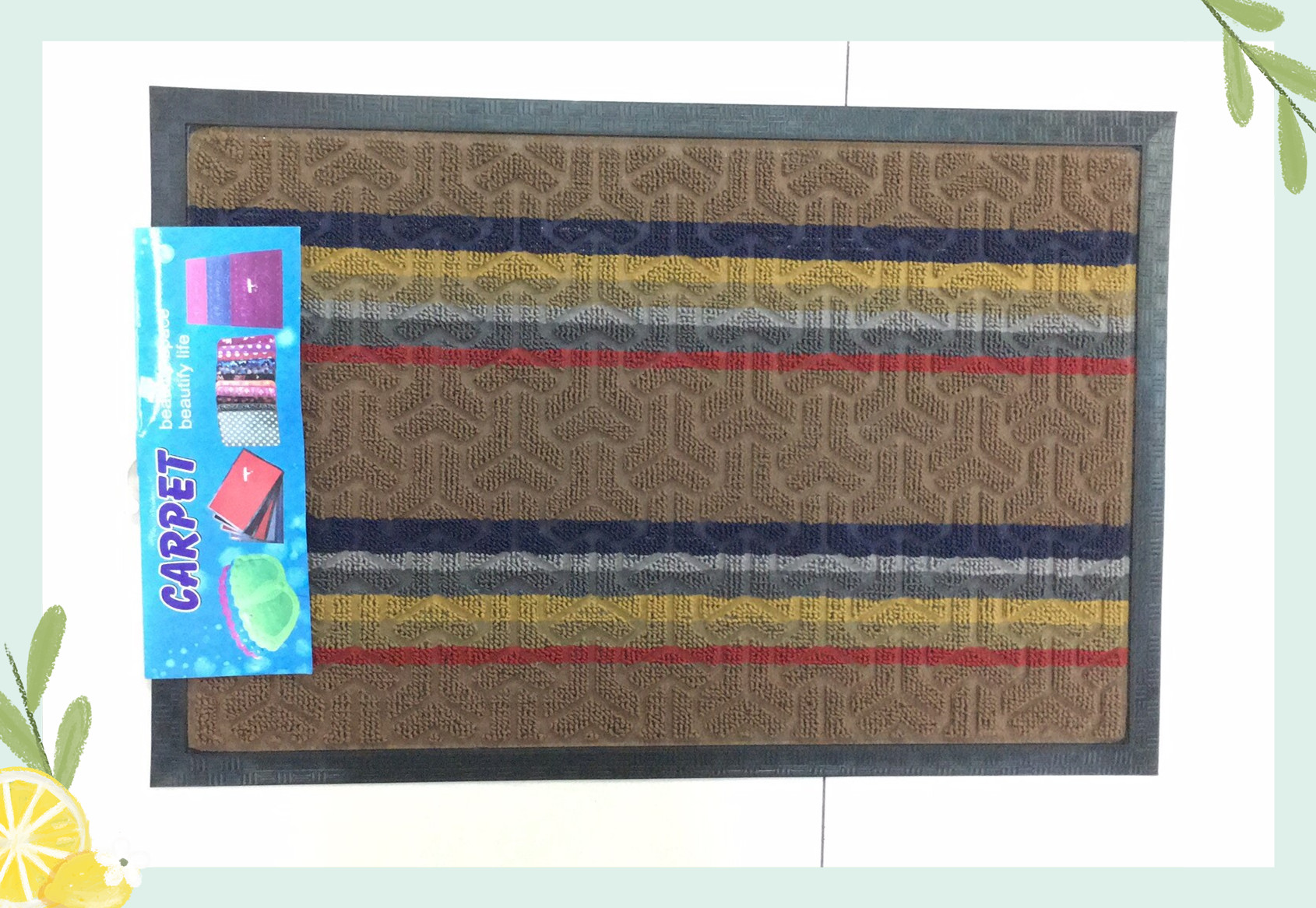 New 40*60cm rubber ring velvet floor mat, foot mat, water-absorbing anti-slip floor mat, anti-slip mat, rubber mat details Picture