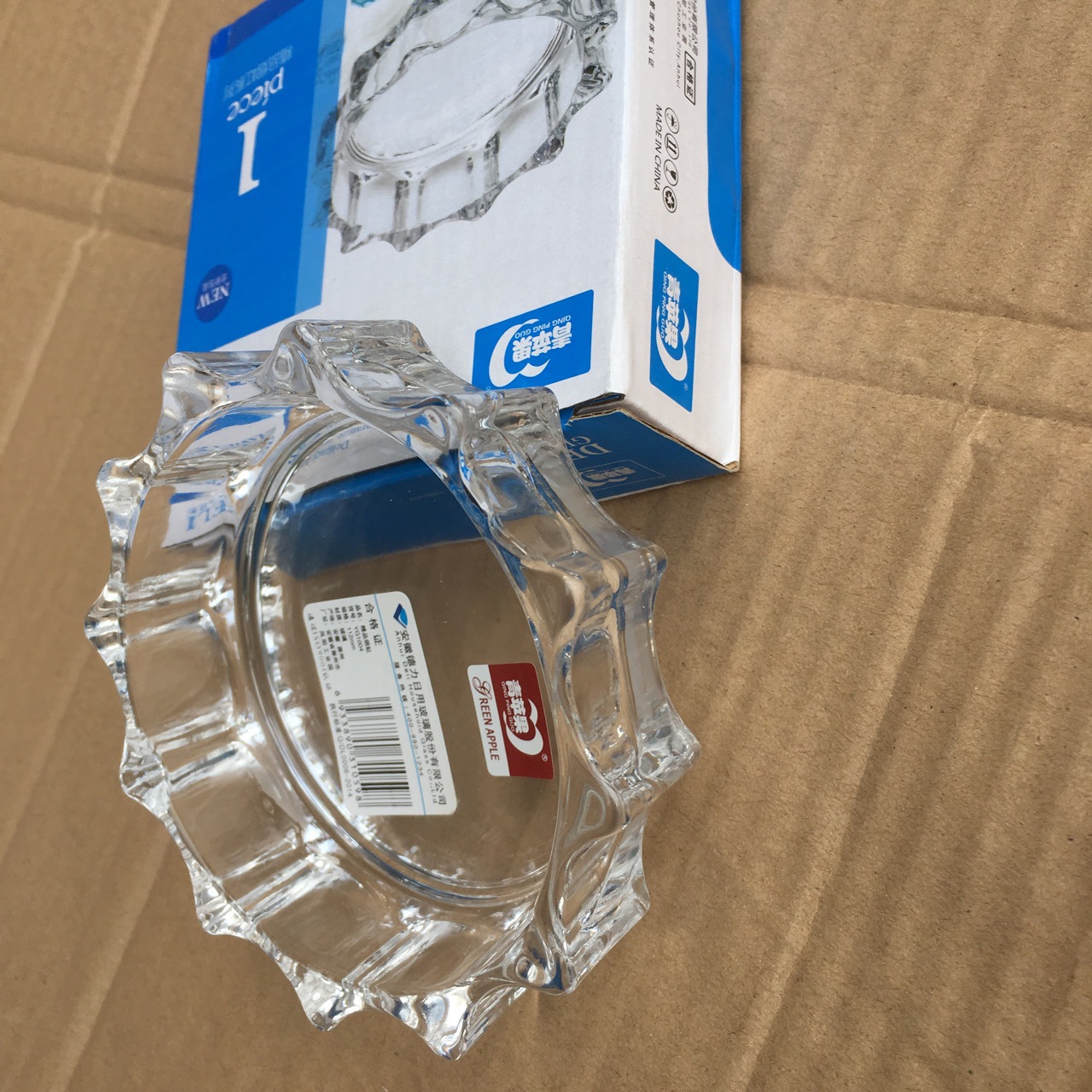 小号青苹果齿轮圆形透明烟灰缸YG1004精品烟缸家用 印logo广告细节图