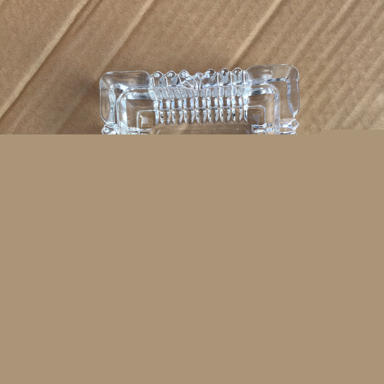 方轮中号烟灰缸 方形透明青苹果竖条烟缸    现货创意款印logo礼品