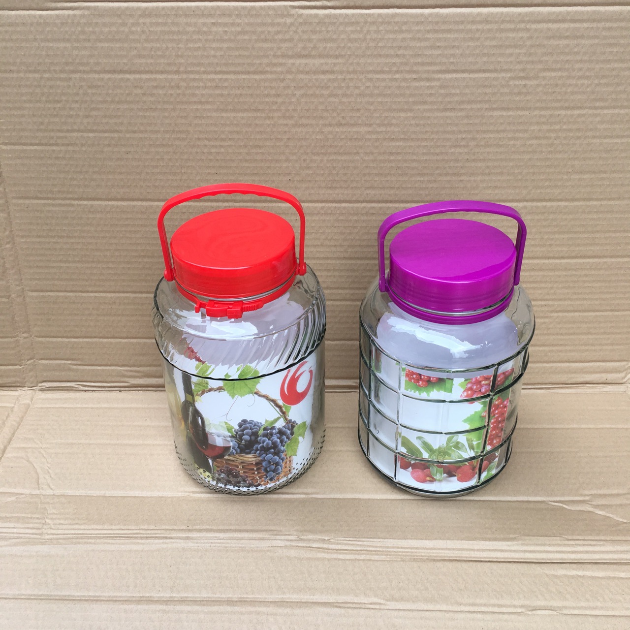 创丰梅酒瓶五升10斤紫盖方格红盖斜纹梅酒瓶 新款特价 外贸货源产品图