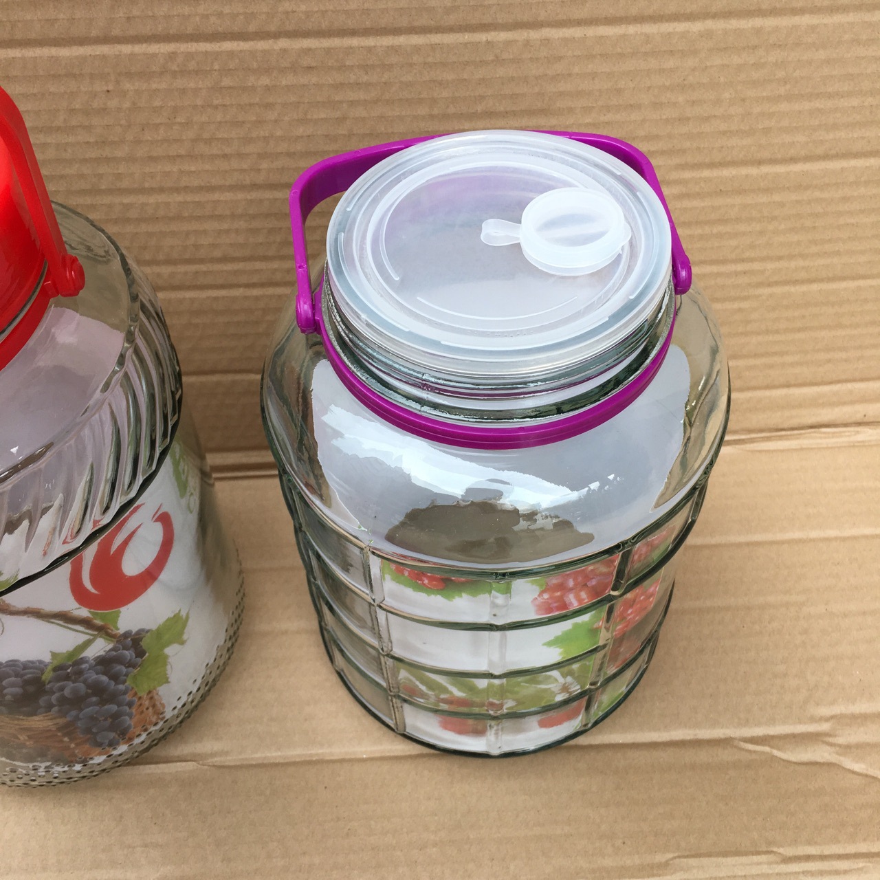 创丰梅酒瓶五升10斤紫盖方格红盖斜纹梅酒瓶 新款特价 外贸货源细节图