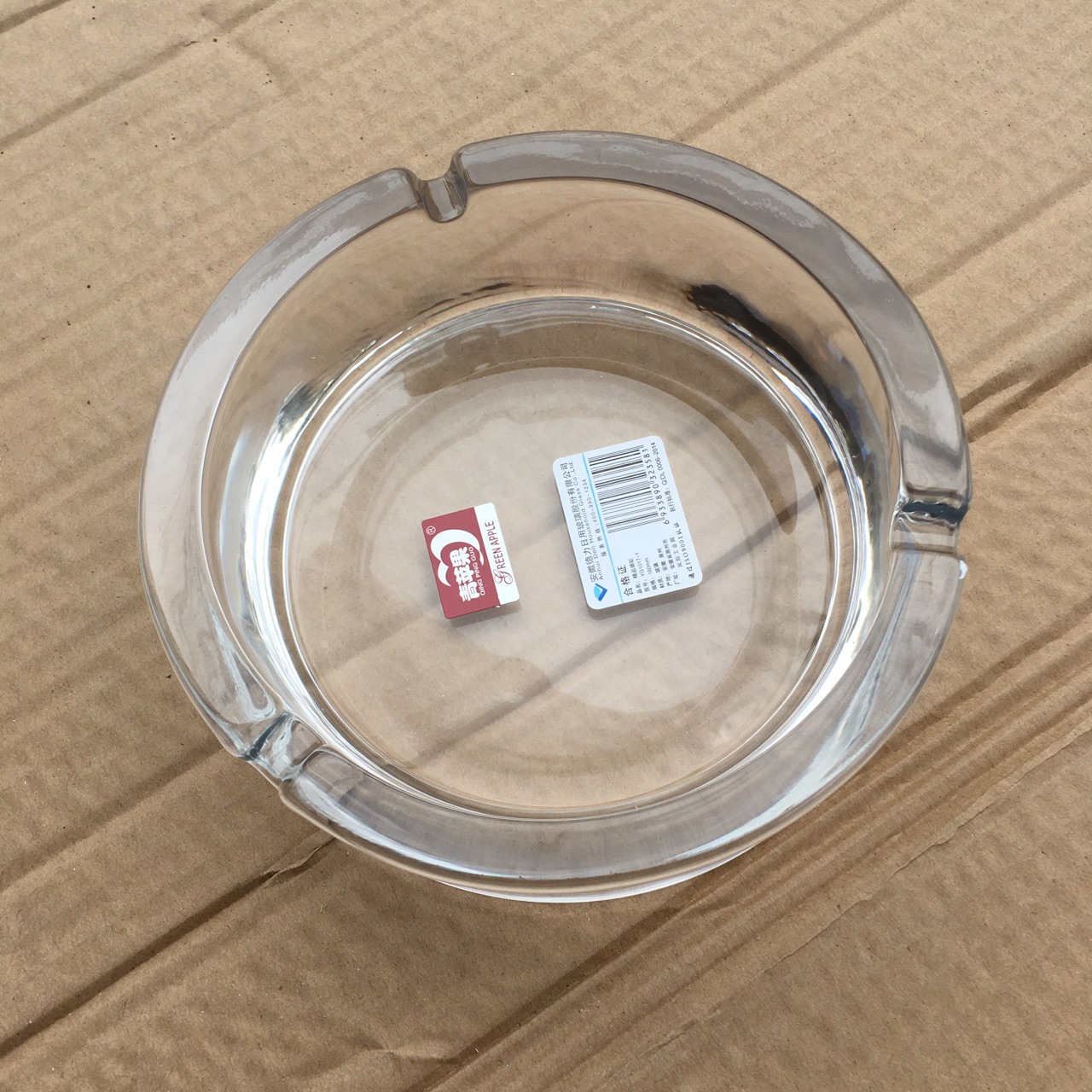 大号圆形光面烟灰缸青苹果YG1017-1万宝路烟缸 外贸货源现货