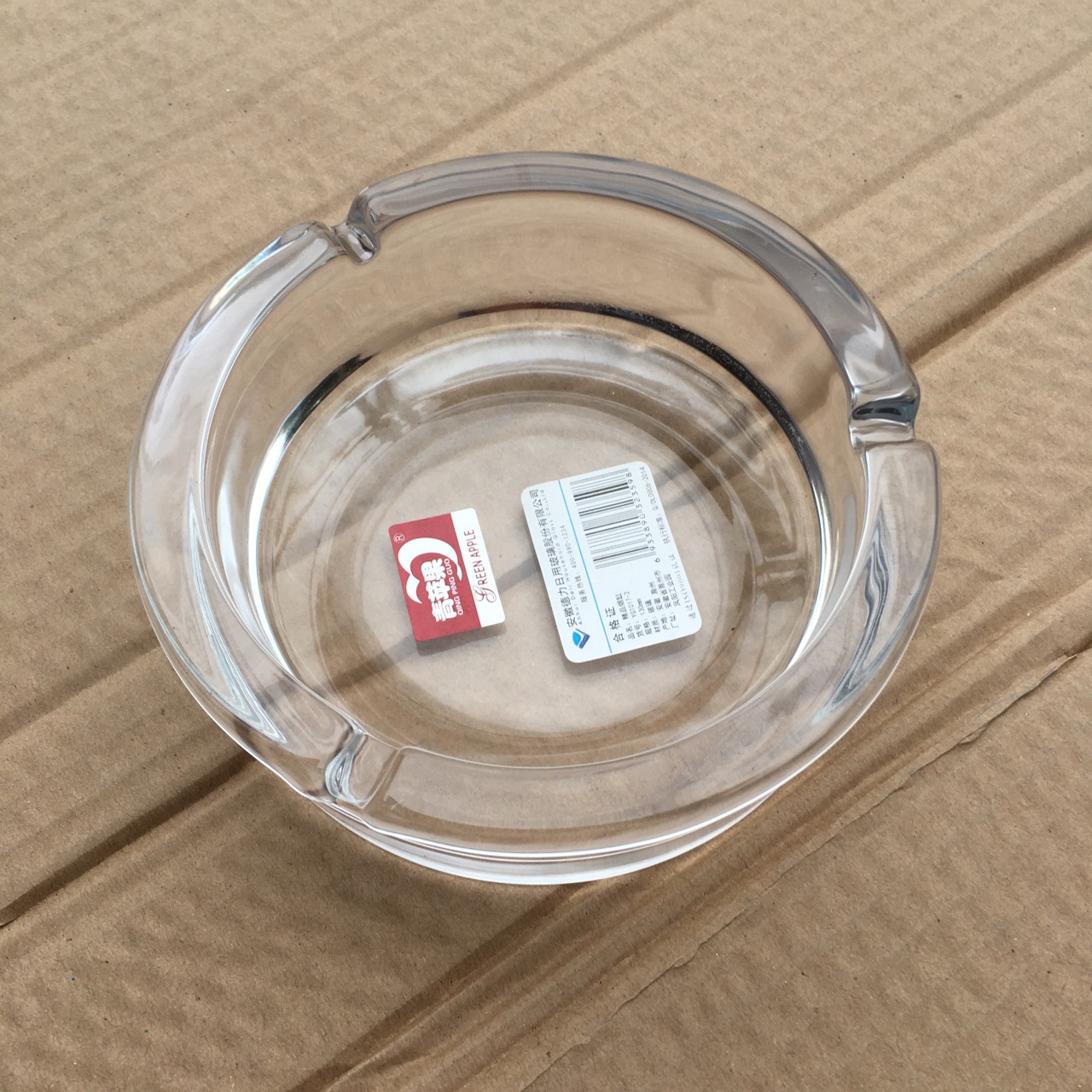 中号圆形光面烟灰缸青苹果YG1017-2万宝路烟缸 外贸印广告log