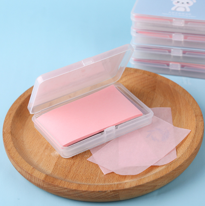 便携亚麻吸油纸150片面部清洁男女面部面纸护肤品化妆工具