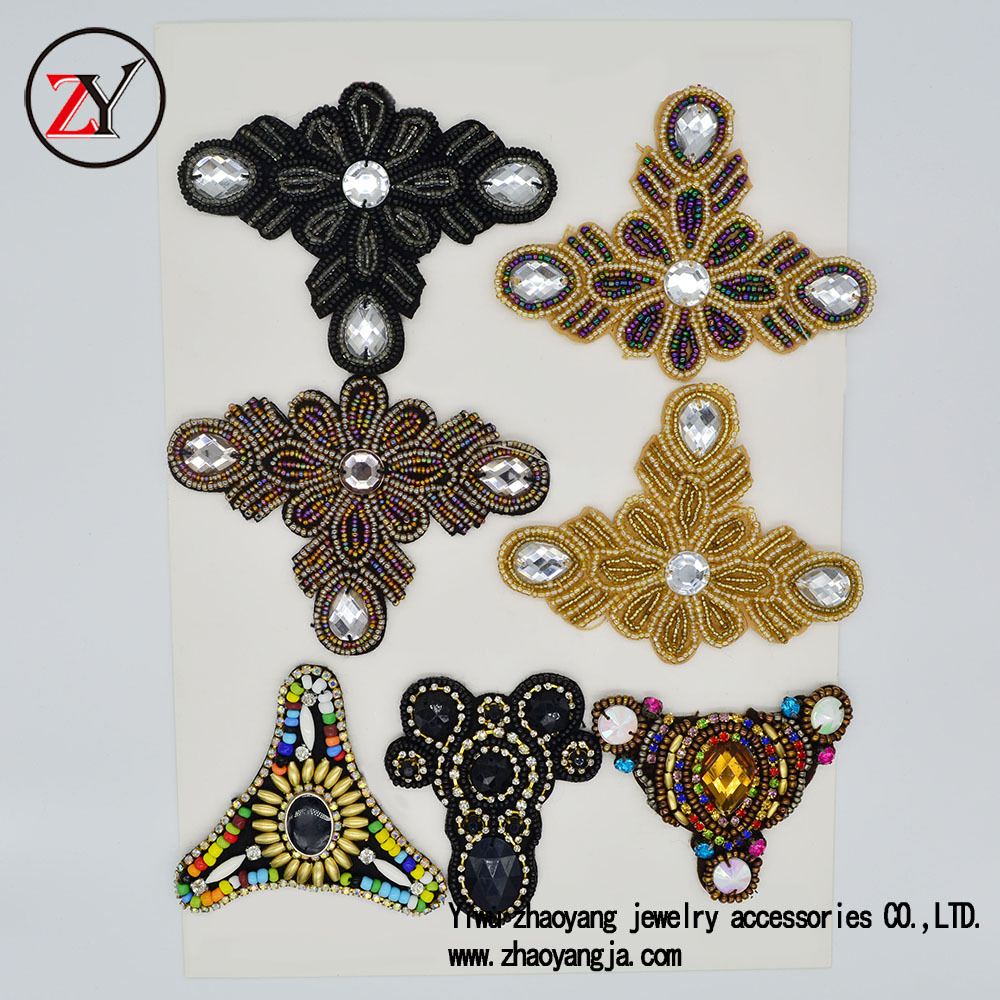 新款上市 春夏凉鞋人字拖鞋花 钉珠手工鞋饰 可订做 zy08137