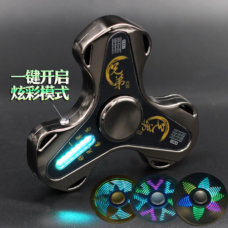充电指尖陀螺打火机防风电筒个性点烟器送男友多功能成人减压神器产品图