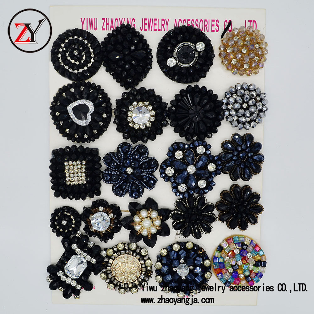 【新款上市】春夏凉鞋人字拖鞋扣 串珠手工鞋花 可定制 zy08108