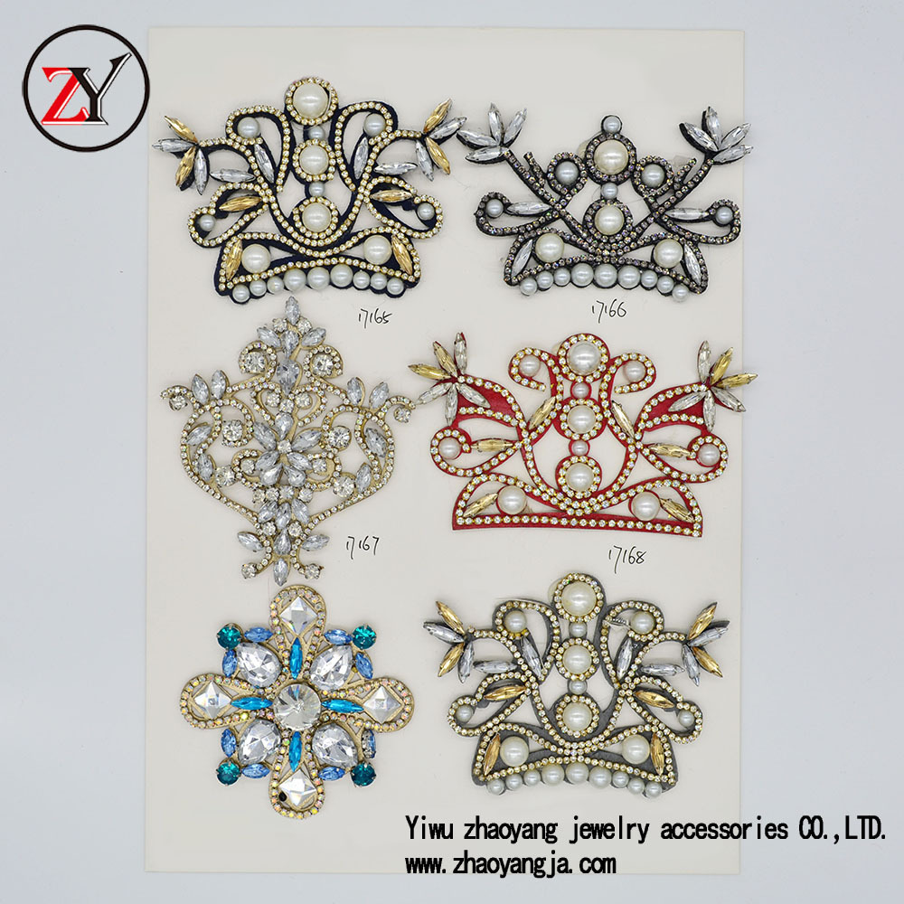 【新款上市】春夏凉鞋人字拖布花 钉珠手工鞋花 可订做 zy081018