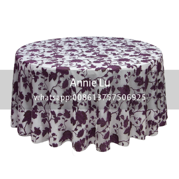 Fashionable, new and personalized organza purple three-dimensional flower tablecloth, wedding hotel decoration tablecloth, tablecloth and chair cover