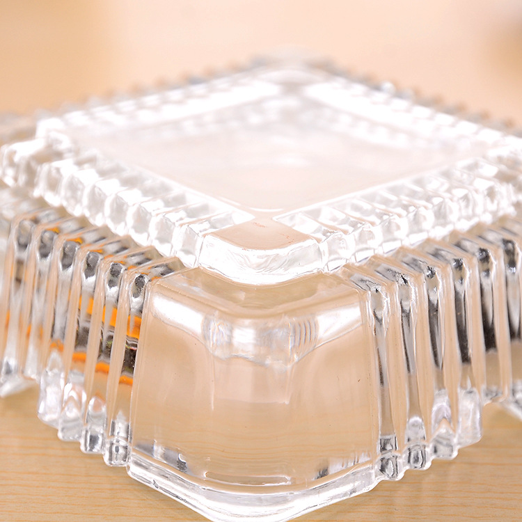 Italian crystal glass ashtrays, simple living room, medium and large-sized ashtrays, office, Internet cafe, hotel wholesale Item Picture