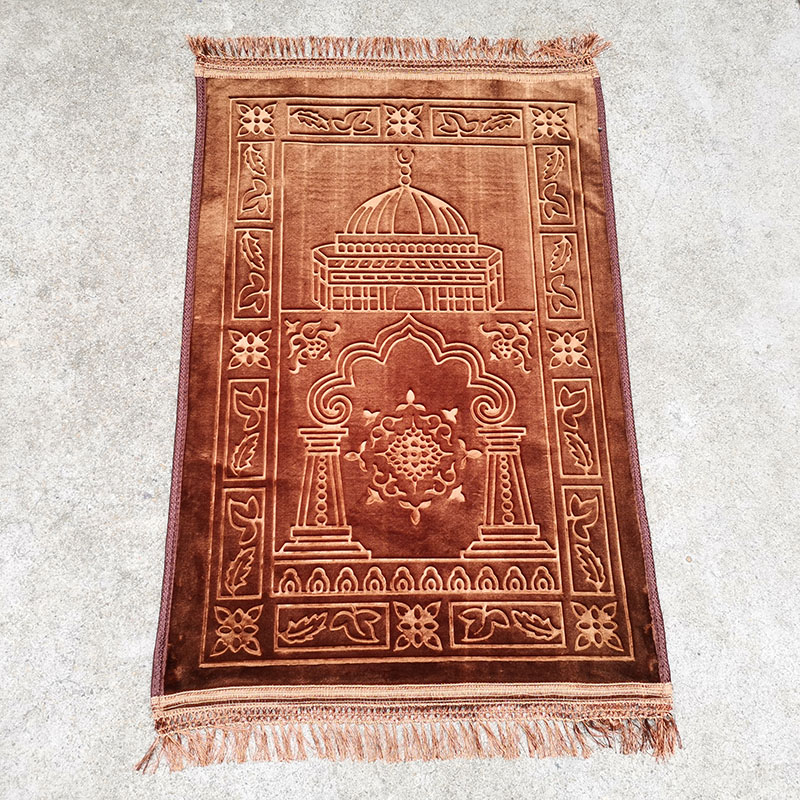 沙特中东朝拜毯义乌拼柜送货上门拉舍尔防滑底详情图4