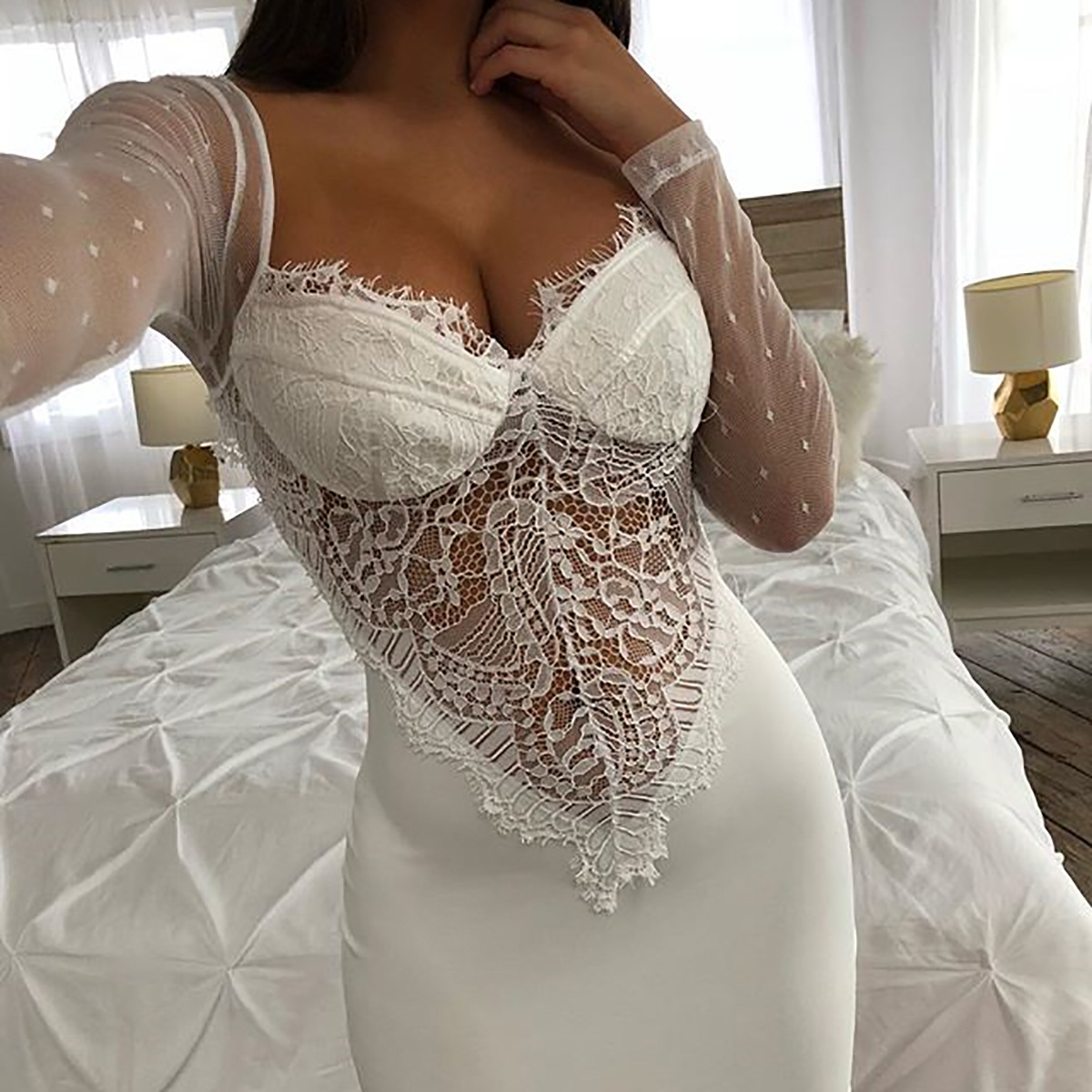Cross-Border For Foreign Trade Explosive 2019 Spring/Summer Heavy Craft Lace Hook Flower Vest V-Neck Hollow Dress 7457 Application Scenario