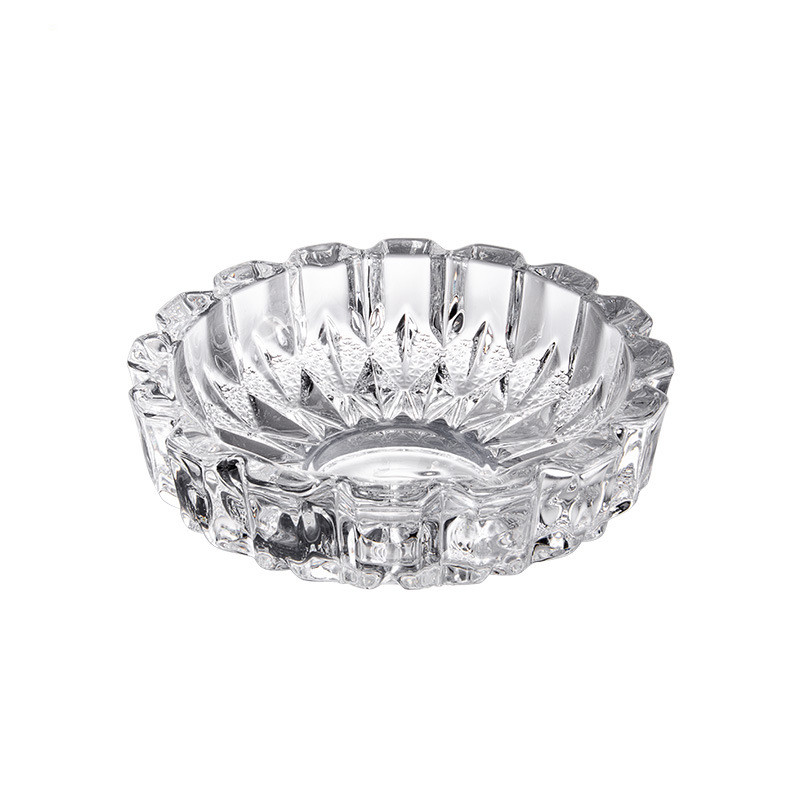 烟灰缸厂家 现货批发 水晶玻璃料 礼品烟灰缸白底实物图