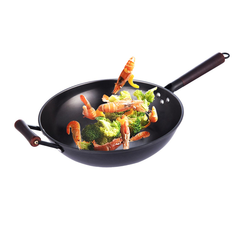 This is a universal wok with a solid base that is truly stainless, physically non-stick, has no coating and does not deform Specification image