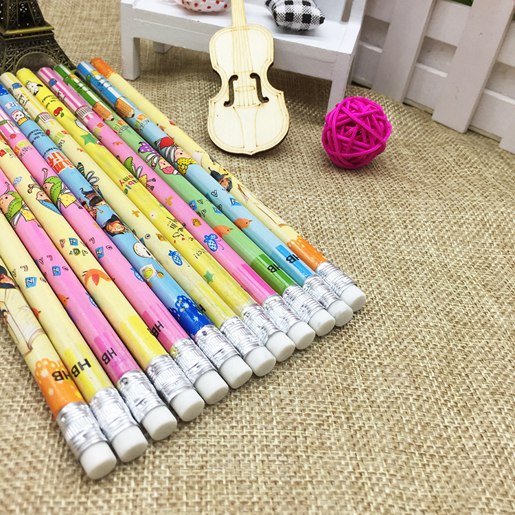 Children's back-to-school writing gifts - wooden pencils for primary school students with erasers. Only for export sales Specification image