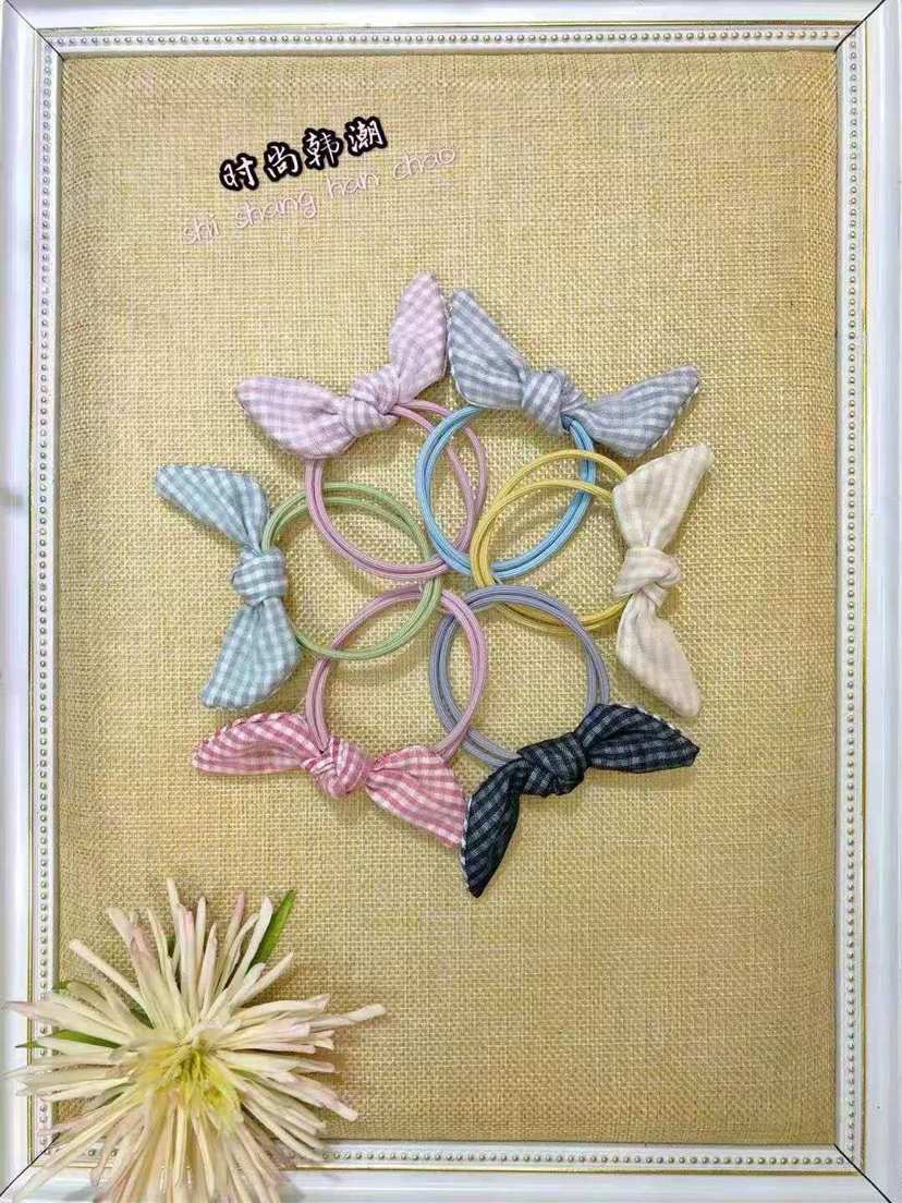 皮筋发绳蝴蝶结森女系发圈简约暖系小清新扎头发橡皮筋女头饰头花细节图