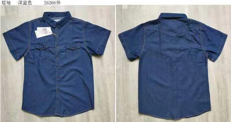 库存男款牛仔衬衫5万件长袖2万件产品图