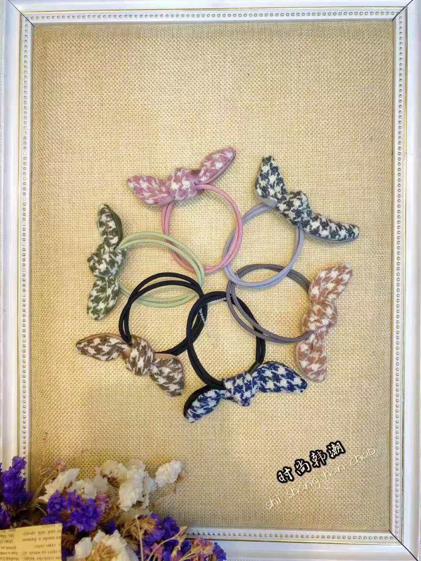 皮筋发绳蝴蝶结森女系发圈简约暖系小清新扎头发橡皮筋女头饰头花产品图