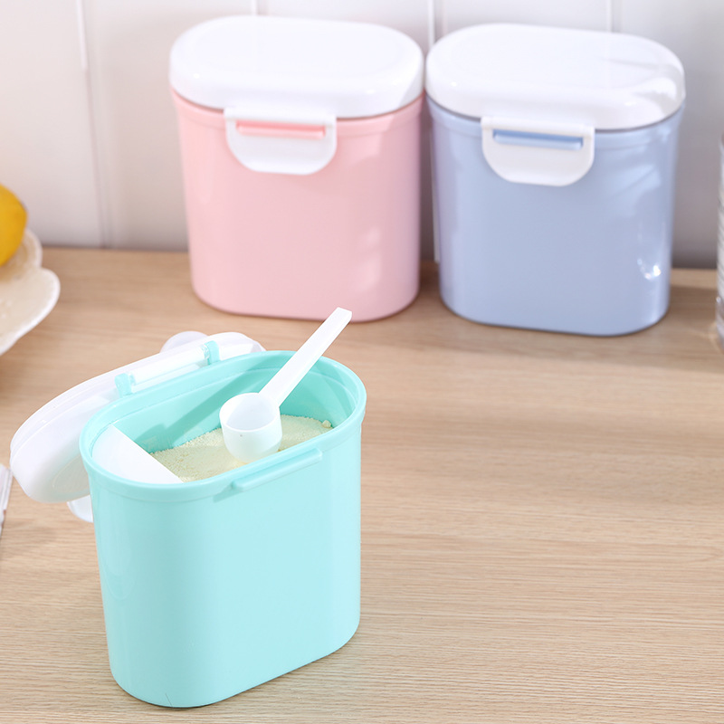 Portable milk powder box for going out, large-capacity milk powder storage can for babies, portable sealed box for baby milk powder, milk powder compartment details Picture