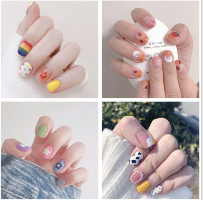 Hyuna nail sticker Nail sticker all waterproof environmental protection nail sticker small red Tiktok the same nail oil film