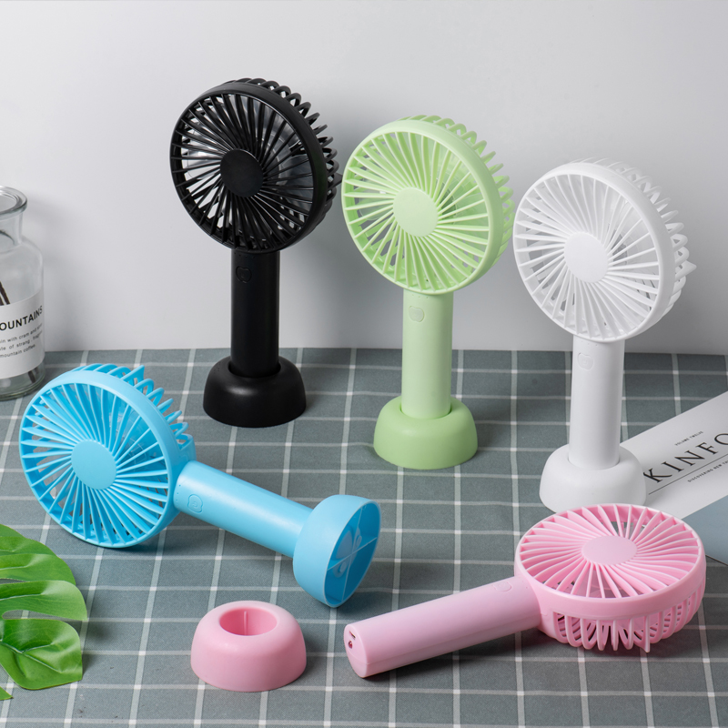 New outdoor mini fan USB charging Dormitory office desktop handheld fan night light lighting full figure