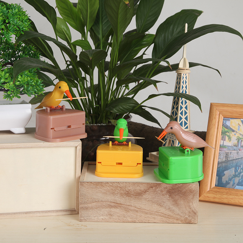 The smart toothpick box of the same style as Douyin automatically produces toothpick birds. The toothpick box cylinder is creative and can be pressed automatically details Picture