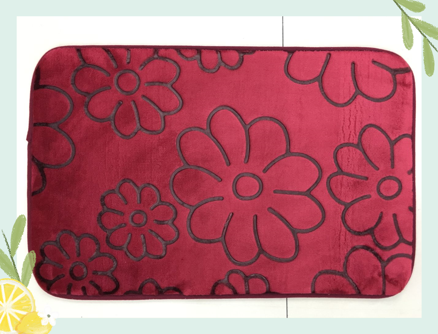 New best-selling 1.2cm thick two-color flannel embossed floor mat, foot mat, home anti-slip mat, carpet, bedside mat and table mat details Picture
