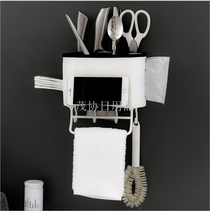 Chopsticks basket with non-perforating multi-purpose seven-case classification knife and fork holds asphalt stand dishcloth stand kitchen rack