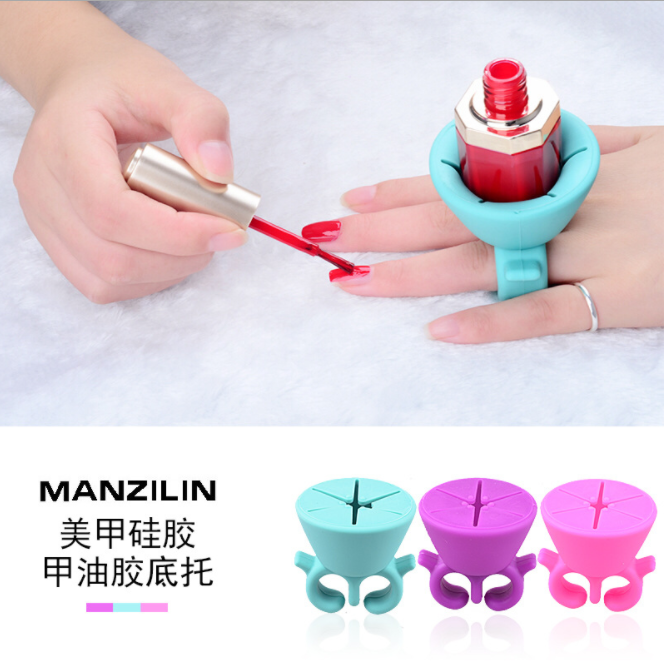 Nail Tools Wholesale Nail Polish bottle holder Silicone clamp Finger divider Nail tool base holder