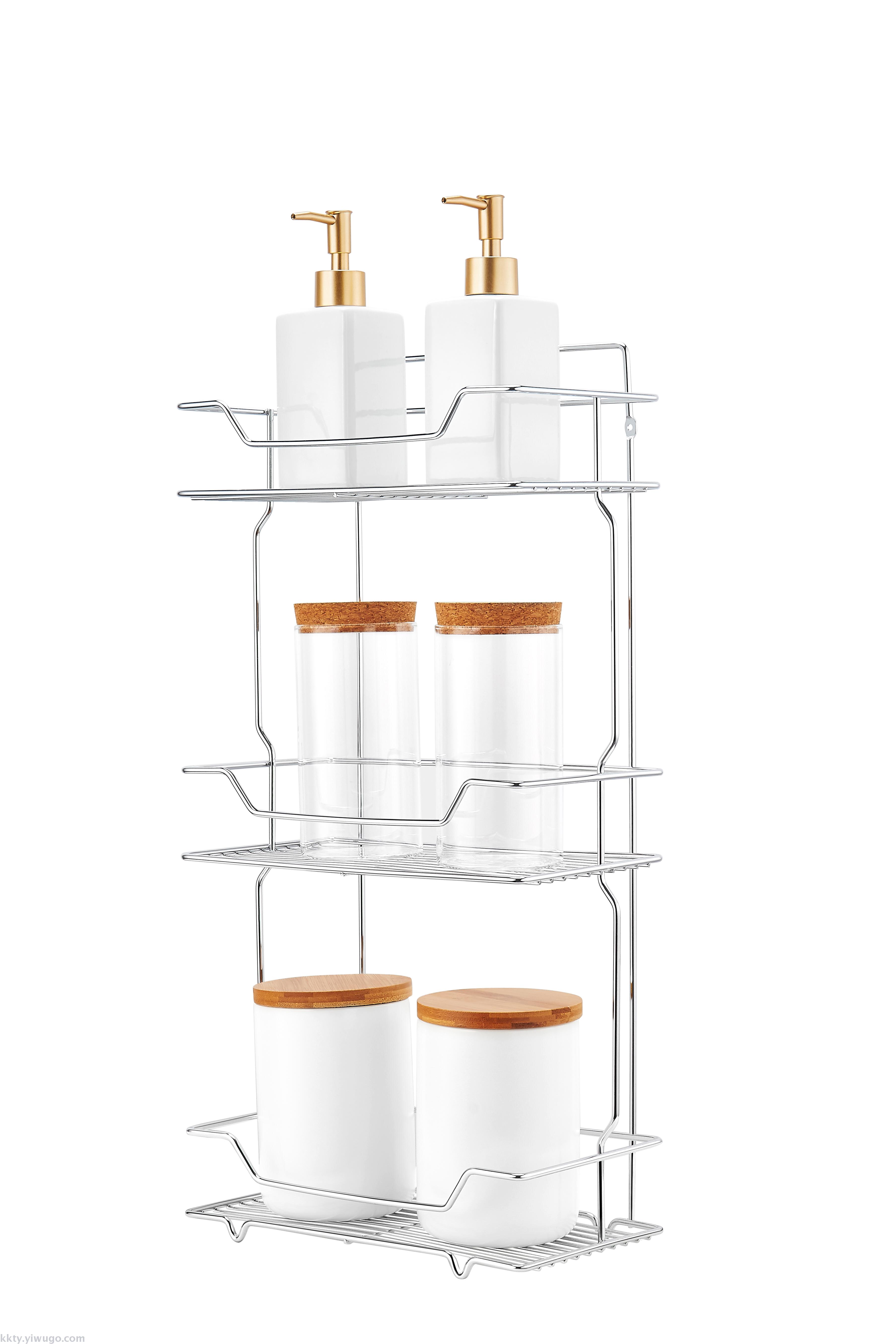 三层长方形置物架 浴室厨房两用角架