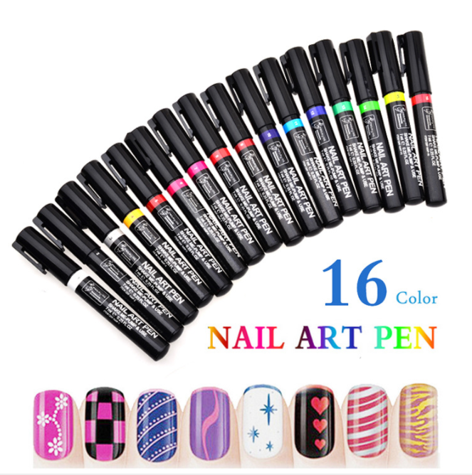 Cross-border nail tools wholesale 3D paint pen nail spot flower pen Nail brush DIY nail polish pen