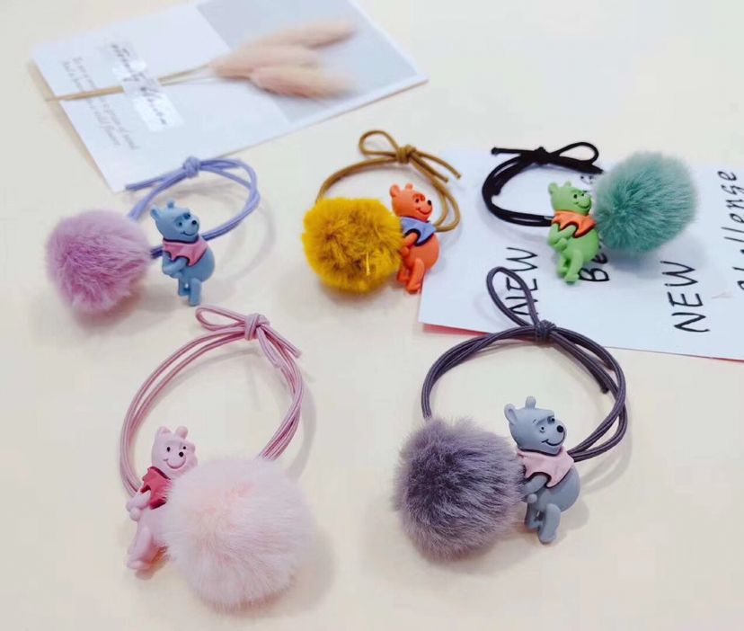 秋冬韩版毛球卡通发绳仿兔毛发圈头绳百搭橡皮筋头饰产品图