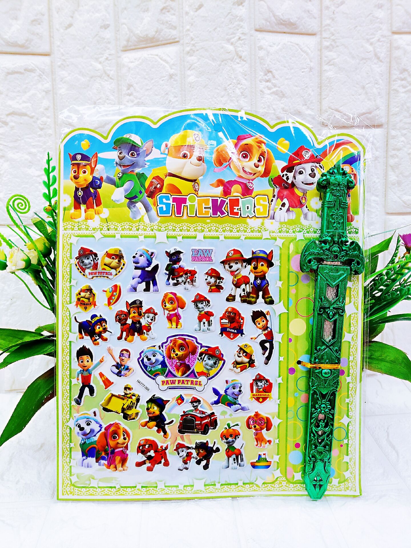 新款带儿童宝剑女童公主贴纸卡通立体贴纸儿童立体粘贴批发细节图