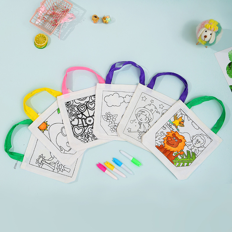 9900#彩绘笔织物笔儿童DIY棉布手提袋绘画套装 厂家批发