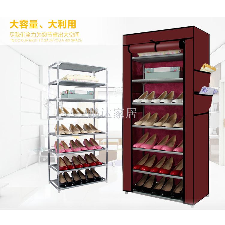无纺布鞋柜/鞋柜/鞋架白底实物图