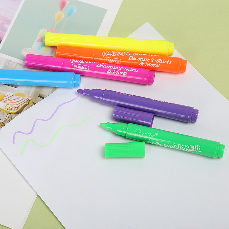 FM880#-6黄色记号彩绘笔 热销T恤笔织物笔 涂鸦创作记号笔批发产品图