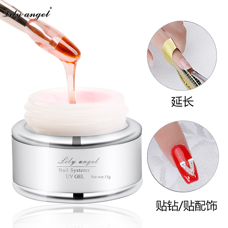 Wholesale factory direct sales of new non-removable extension glue, phototherapy transparent solidified model glue, UV glue and nail care products details Picture