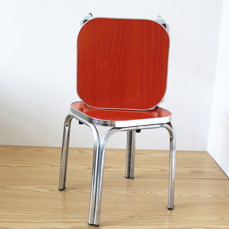 New style of bright-edged wooden square stool, iron-leg leather stool, 0.8kg, Xiaoxin model, four-leg square stool Specification image