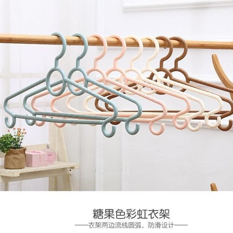 欧式家用多功能无痕加厚宽肩衣架防滑衣挂实心塑料挂撑细节图